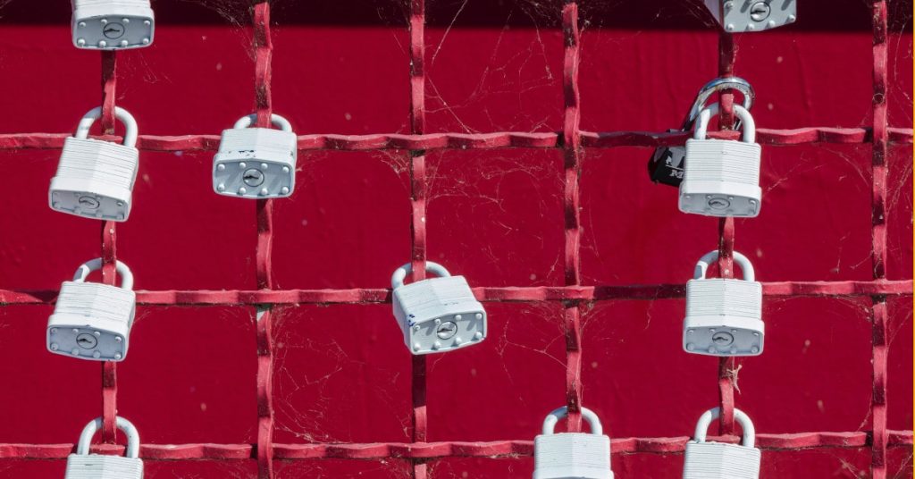 Locks on a gate