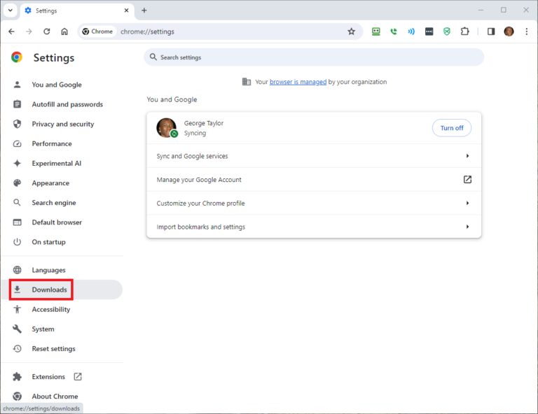 Chrome Downloads Settings