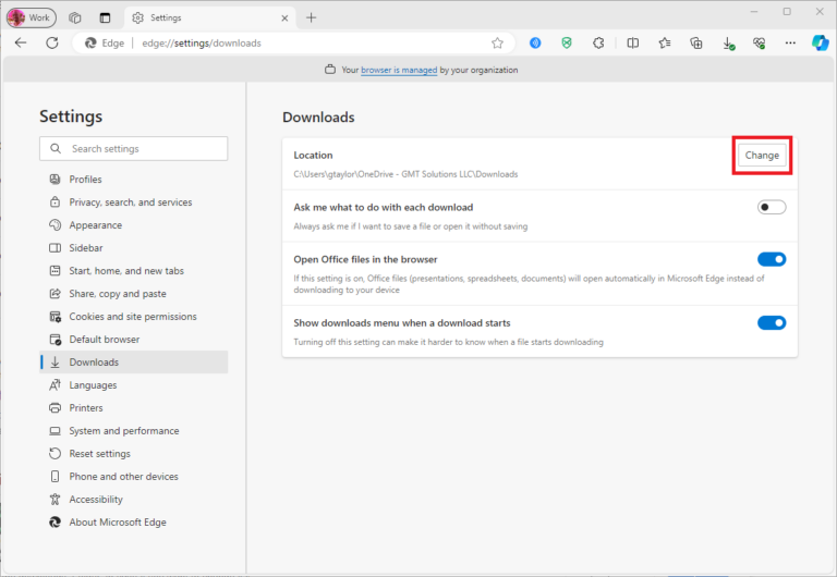 Edge Downloads Location