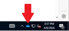 OneDrive icon on taskbar