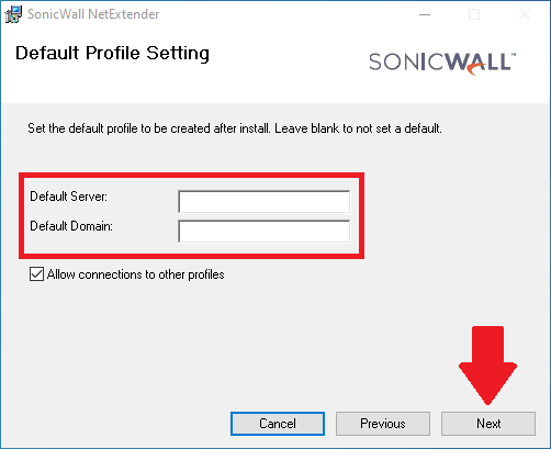 SonicWall NetExtender Default Profile Setting