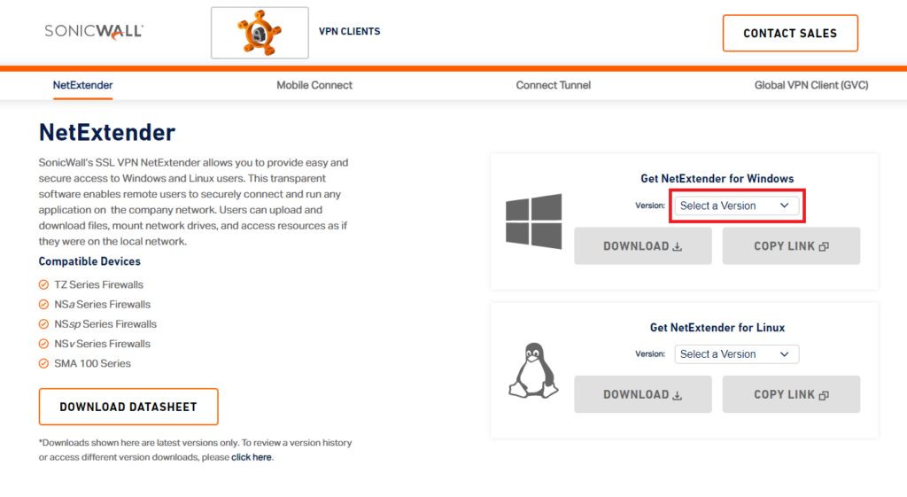 SonicWall NetExtender VPN Client Download