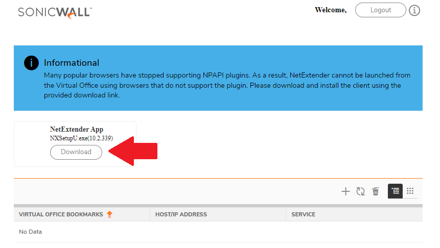 SonicWall SSL VPN Portal