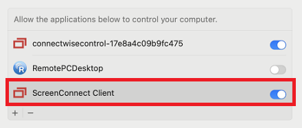 ScreenConnect Client Mac Permission