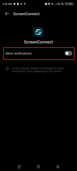 Allow Notifications - Enable